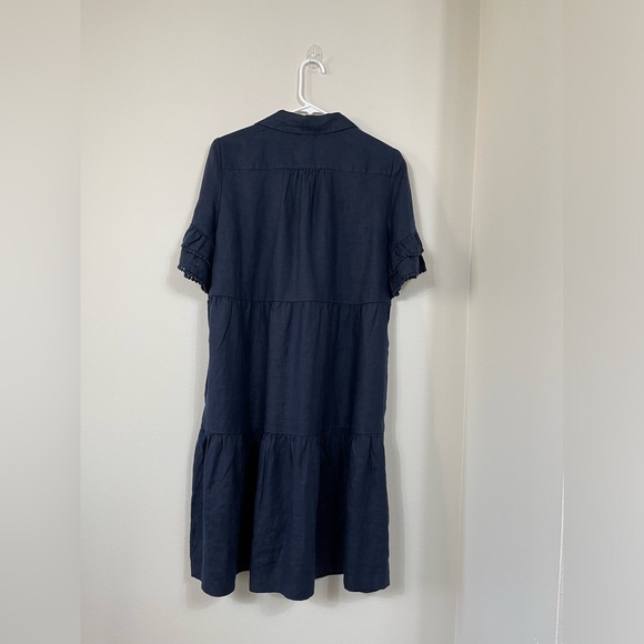Chico's Short Solid Linen Sundress Blue Classic Navy Women's Dress Size 1US NWT - Picture 11 of 15